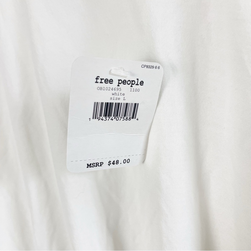 Free People Movement Long Sleeve Layered Top – Off White | Size L - Picture 5 of 7